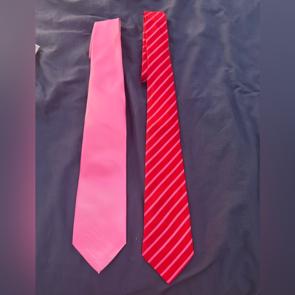Elegant Pink and Red Striped Ties